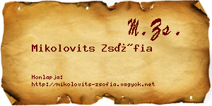 Mikolovits Zsófia névjegykártya
