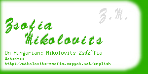 zsofia mikolovits business card